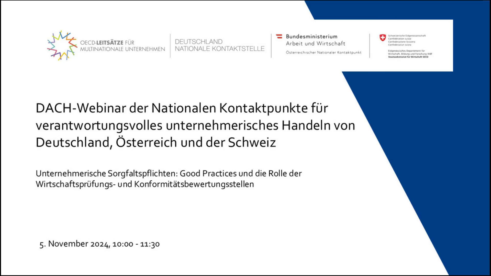 DACH-Webinar der Nationalen Kontaktpunkte für verantwortungsvolles unternehmerisches Handeln